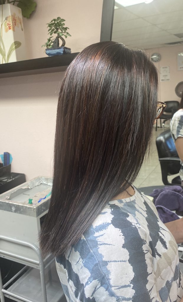 Finished hair colour and cut by the stylists at Lotus Hair salon in Edmonton — gallery photo 18 of 22